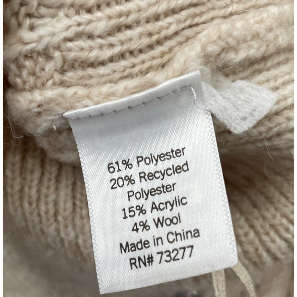 Crochet Open Knit Cardigan Petite Size Large Cream Wool Boho Cottagecore Sweater - Picture 6 of 9